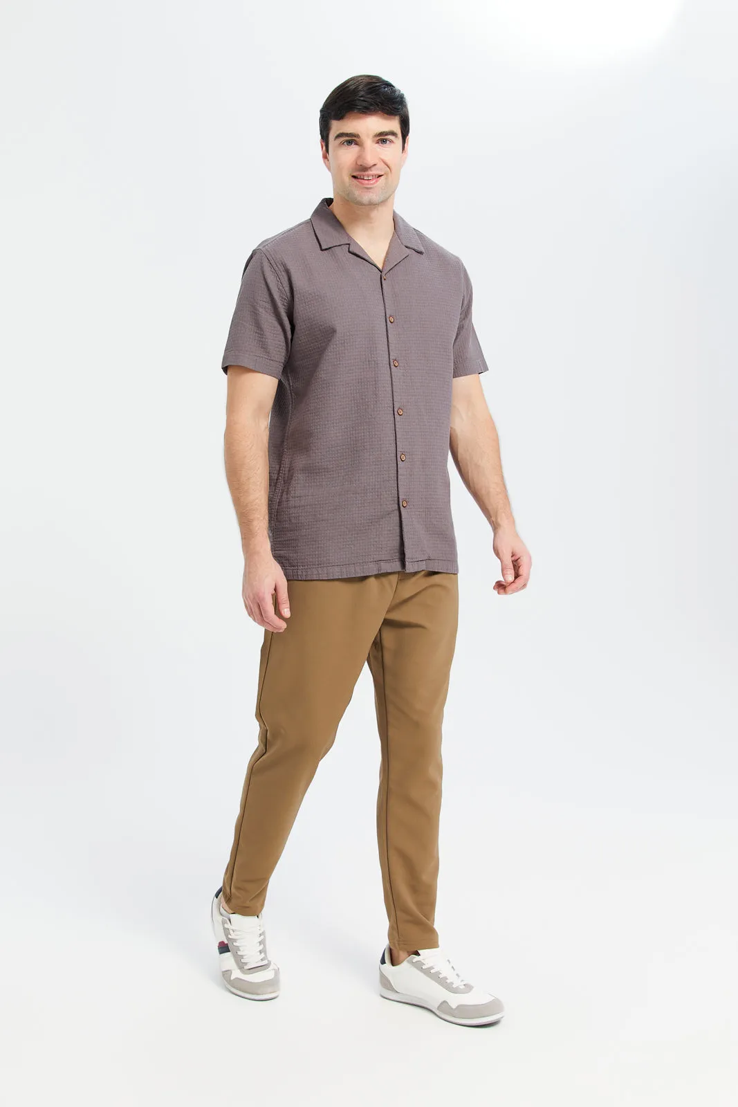Men Brown Jogger Fit Trousers sold by Redtag product image thumbnail 2