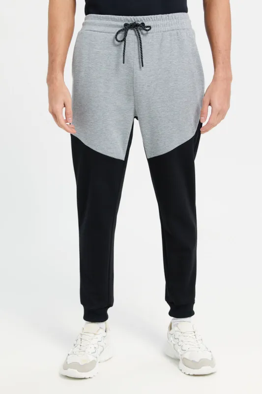 Men Black And Grey Active Pants sold by Redtag