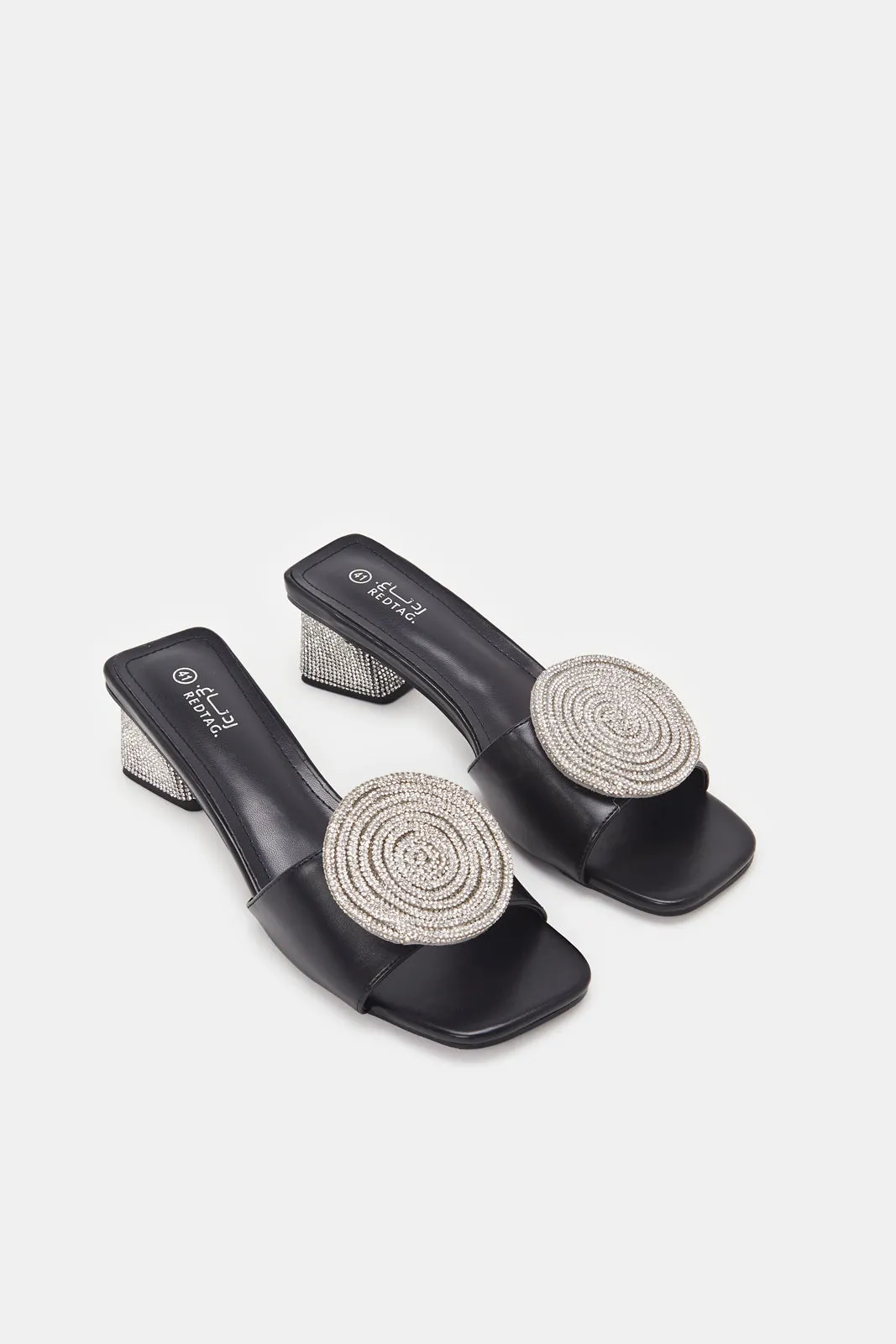 Women Black Round Trim Mule sold by Redtag product image thumbnail 2