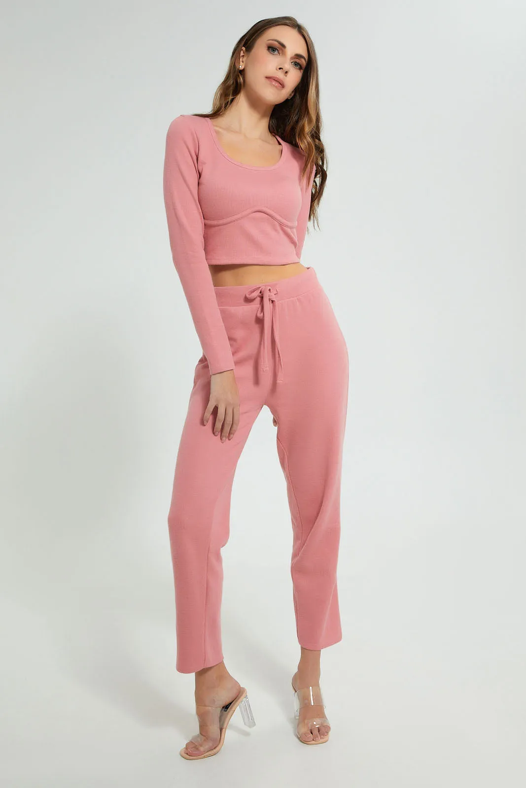 Pink Knitted Textured Pullover sold by Redtag