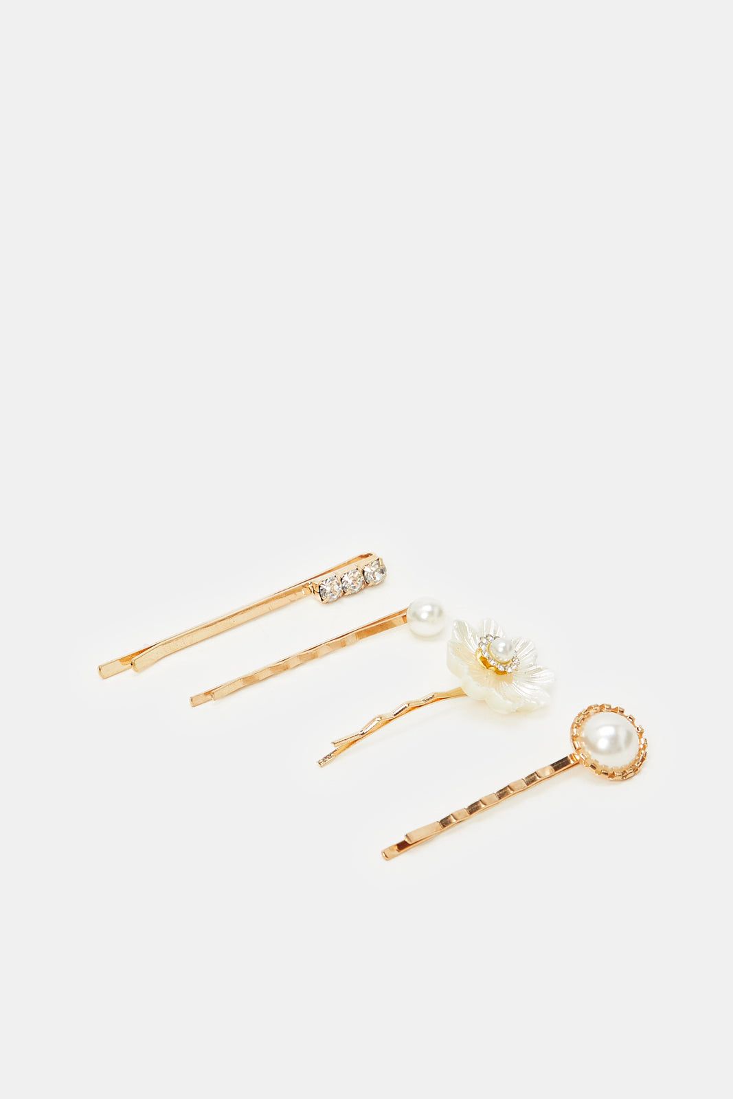 Women Gold Embellished Hair Clip Set (4 Piece) sold by Redtag