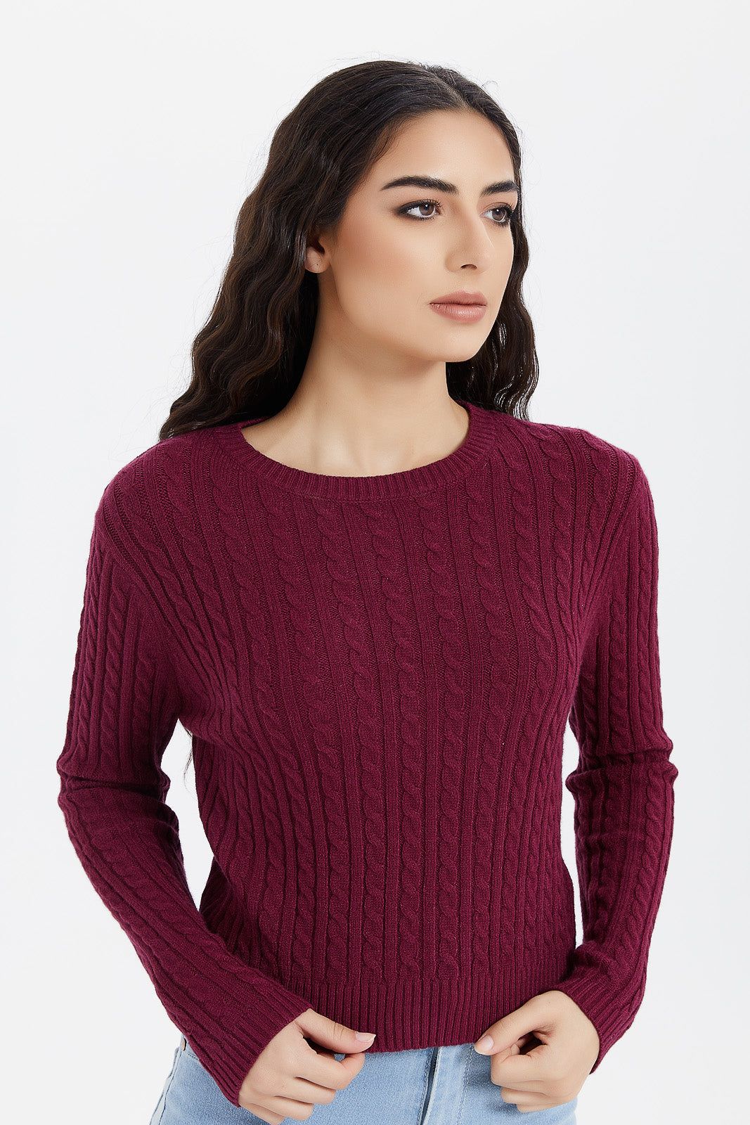 Women Burgundy Knitted Pullover sold by Redtag product image thumbnail 4