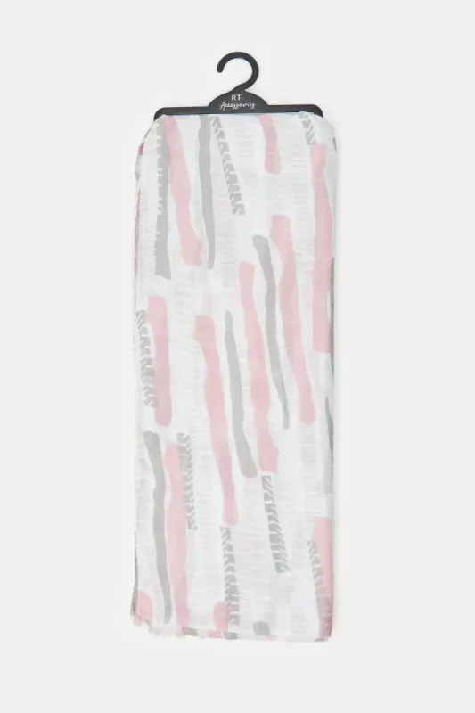 Women Grey Printed Scarf sold by Redtag