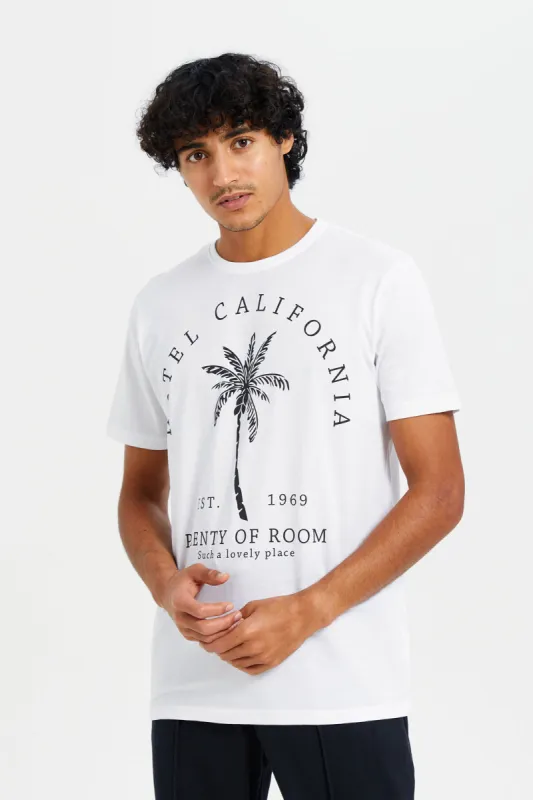 Men White Graphic T-Shirt sold by Redtag