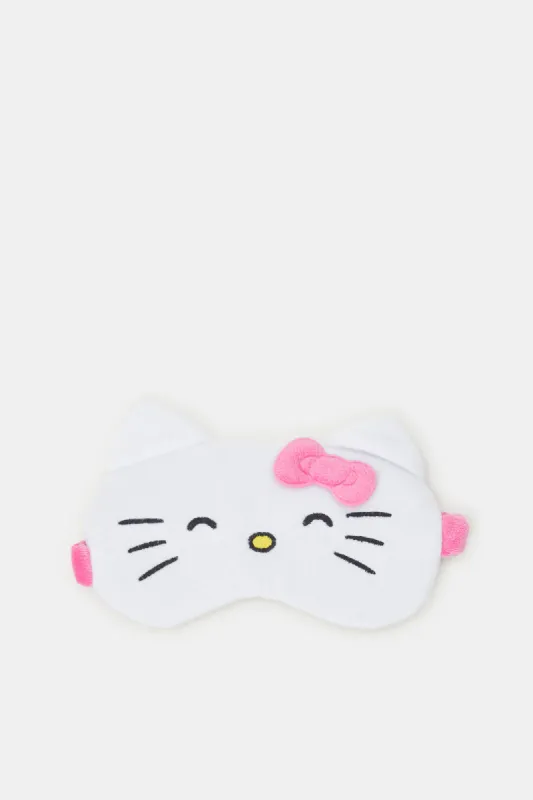 Women White Hello Kitty Print Eye Mask sold by Redtag