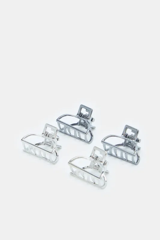 Women Silver And Grey Hair Claw (Pack of 4) sold by Redtag