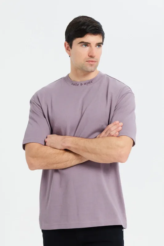 Men Purple Back Printed T-Shirt sold by Redtag
