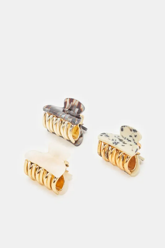 Women Assorted Embellished Hair Claw (Pack of 3) sold by Redtag
