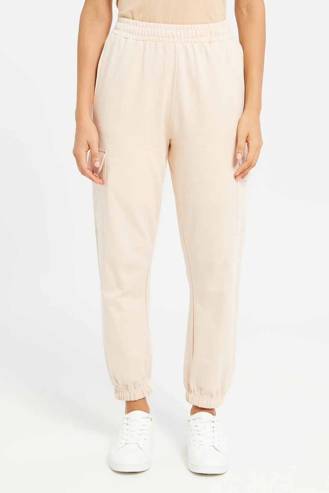 Women Beige Jogger With Utility Pockets sold by Redtag