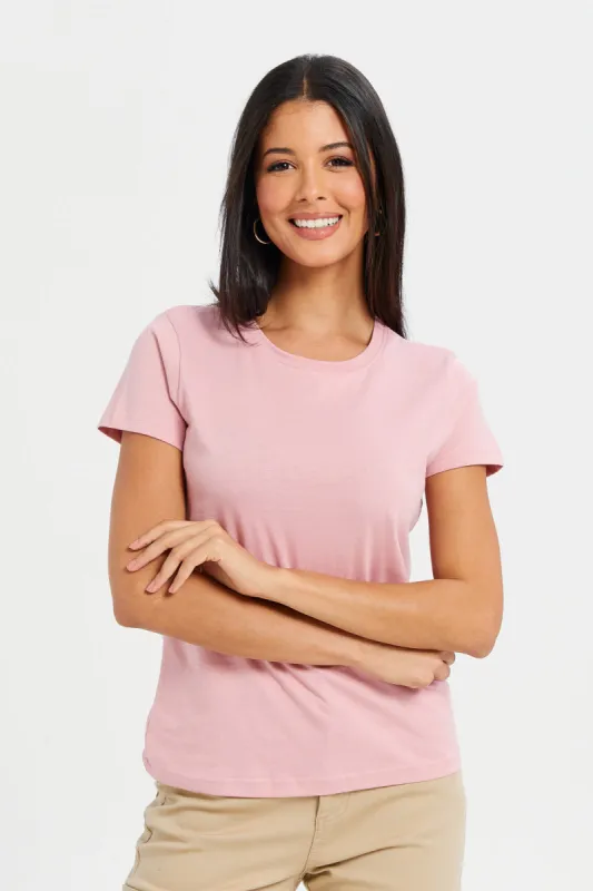 Women Pink Basic T-Shirt sold by Redtag