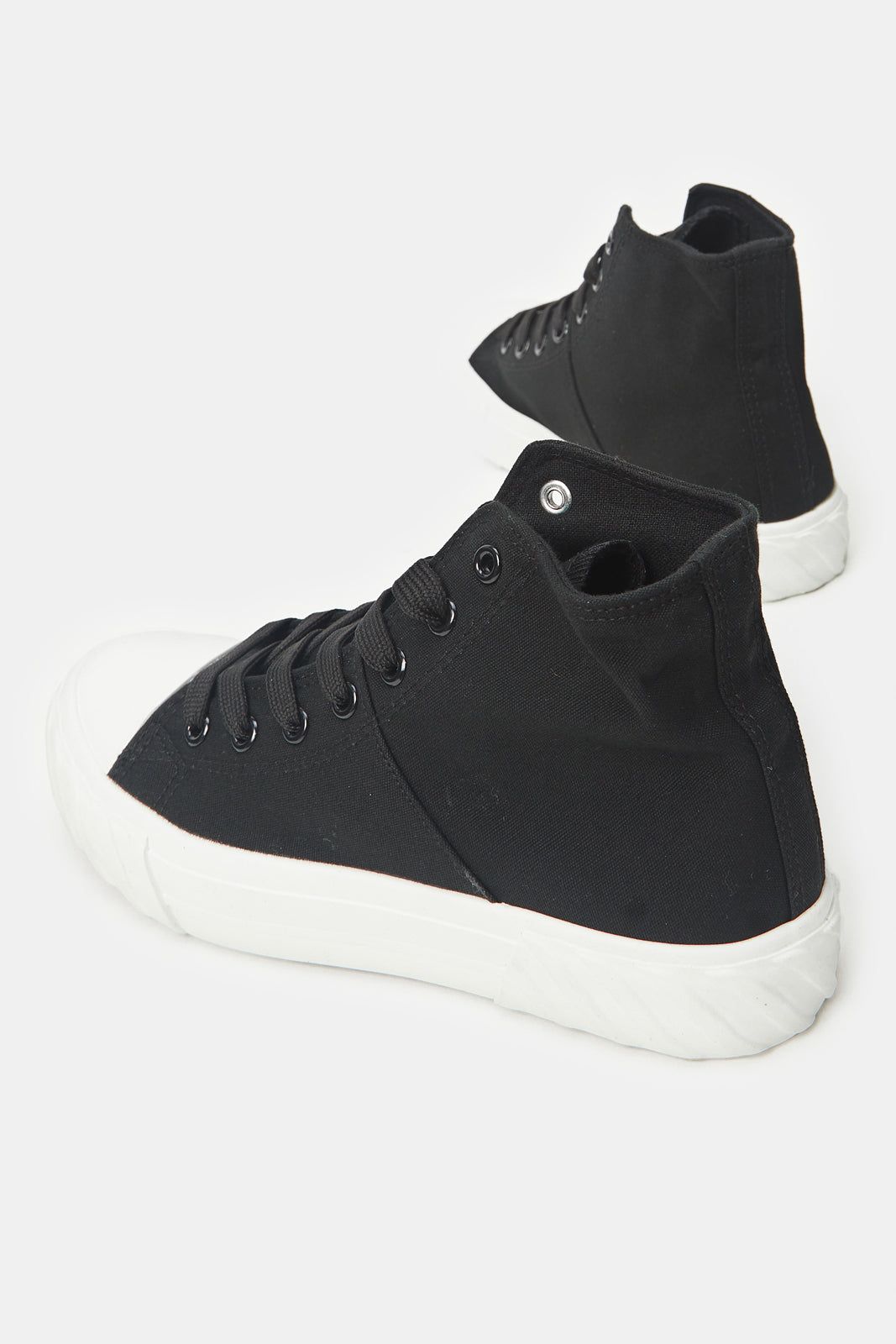 Women White And Black Canvas High Top sold by Redtag product image thumbnail 4