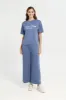 Blue High Neck Boxy Tee With Placement Print sold by Redtag