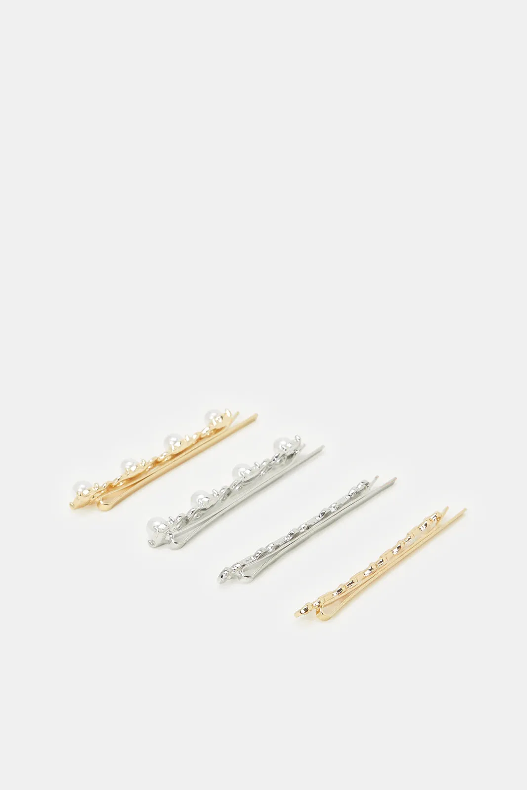 Women Gold And Silver Embellished Hair Clip Set (4 Piece) sold by Redtag product image thumbnail 2