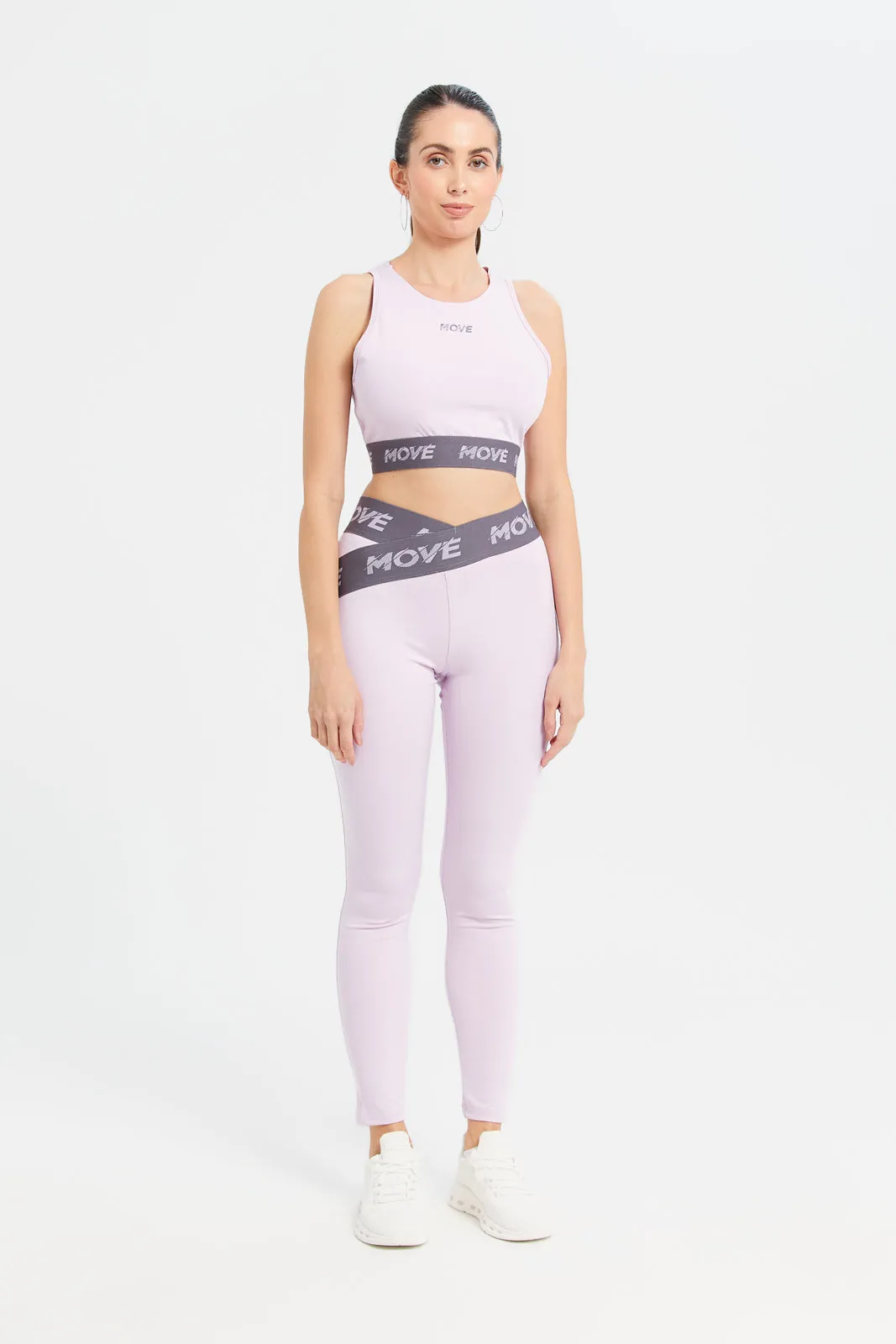 Women Lilac Sports Bra With Tape Detailing sold by Redtag product image thumbnail 2