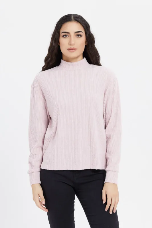 Women Pink Knitted Pullover sold by Redtag
