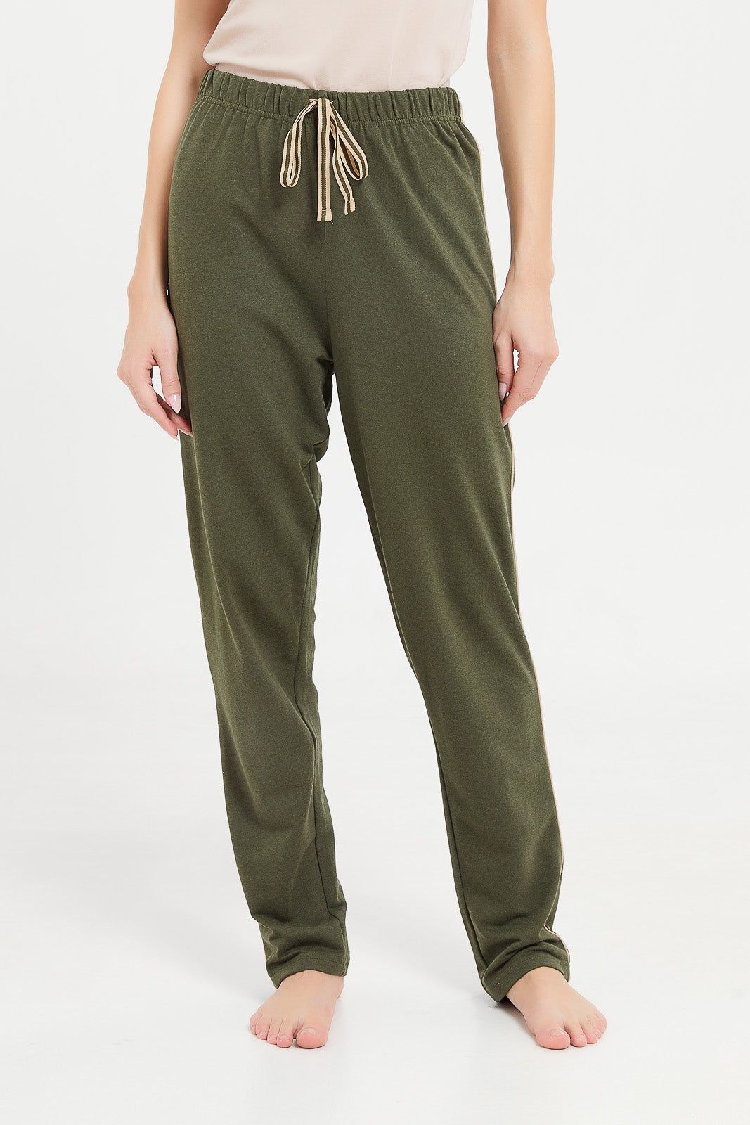 Women Olive Plain Pyjama Bottom sold by Redtag