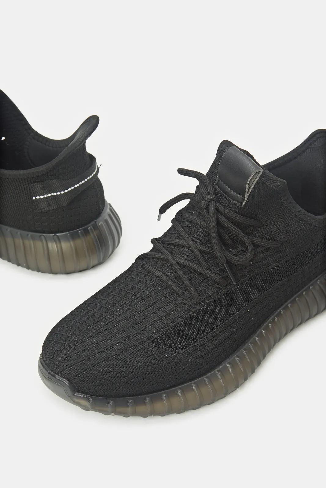 Men Black Knit Trainers sold by Redtag product image thumbnail 3