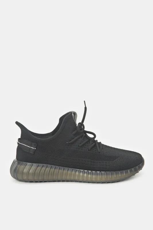 Men Black Knit Trainers sold by Redtag