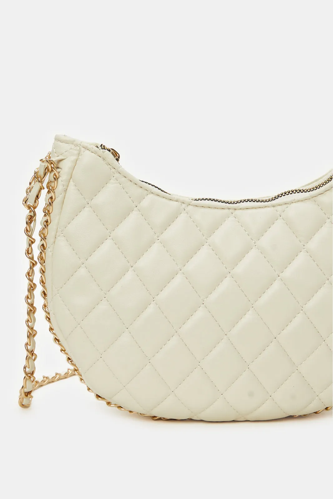 Women White Quilted Cross Body Bag sold by Redtag product image thumbnail 3
