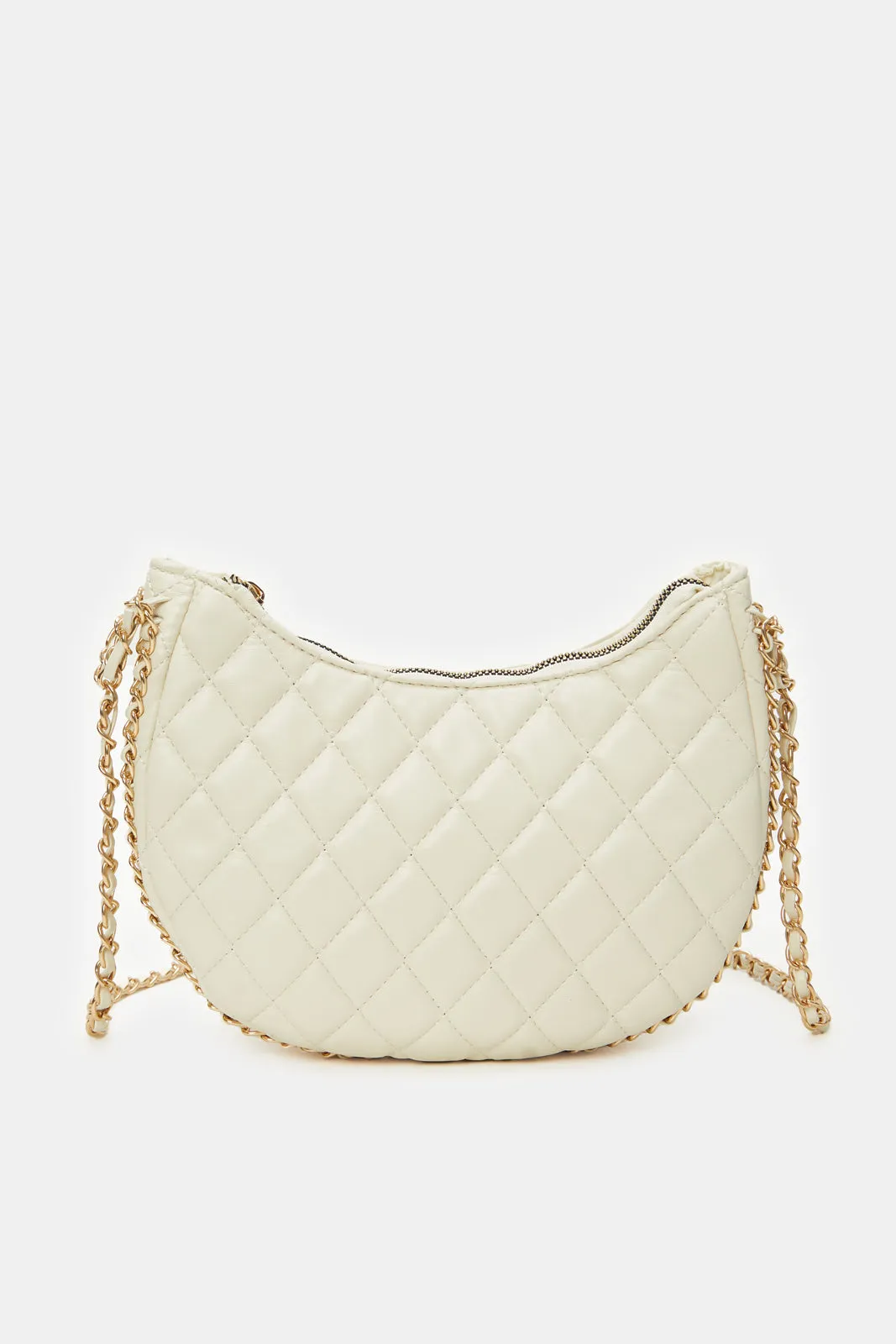 Women White Quilted Cross Body Bag sold by Redtag