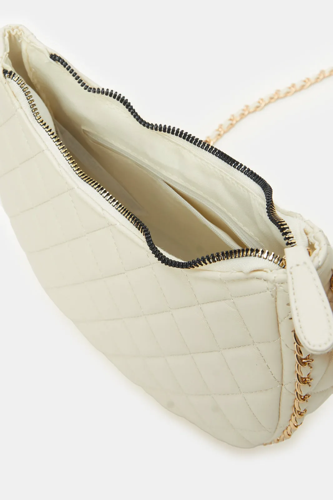 Women White Quilted Cross Body Bag sold by Redtag product image thumbnail 4