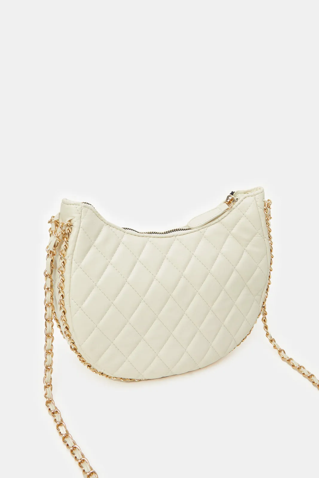 Women White Quilted Cross Body Bag sold by Redtag product image thumbnail 2