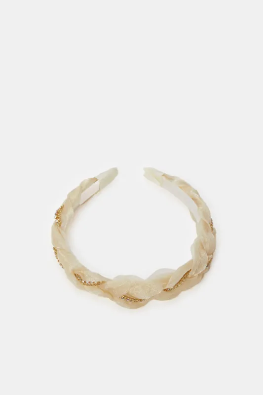 Women Gold Embellished Headband sold by Redtag