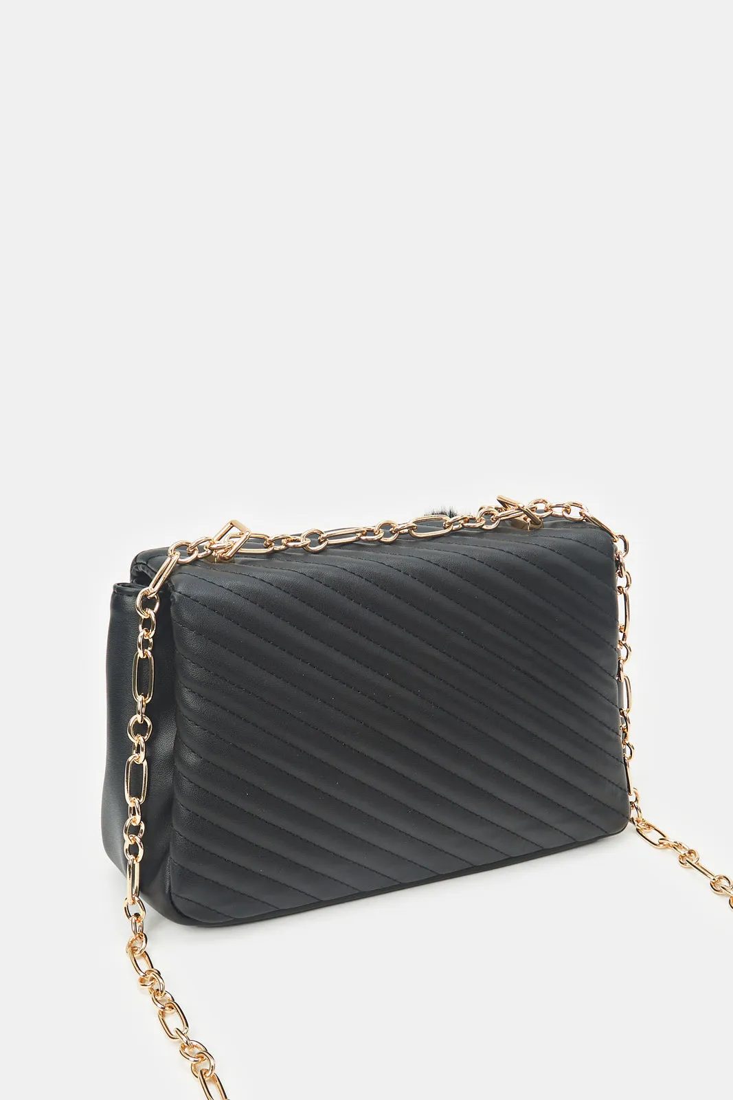 Women Black Quilted Cross Body Bag sold by Redtag product image thumbnail 2