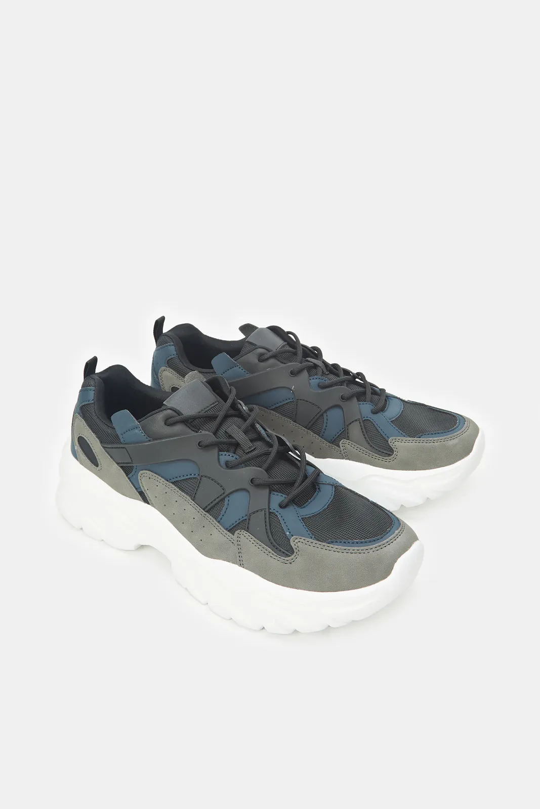 Men Grey Color Block Chunky Trainer sold by Redtag product image thumbnail 2
