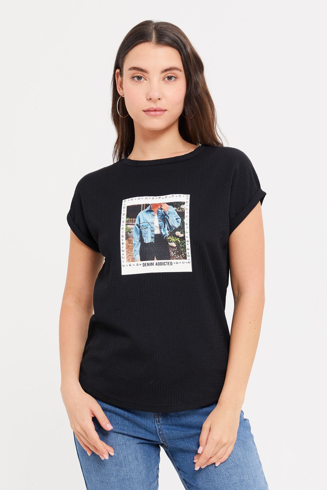 Women Black Printed Top sold by Redtag