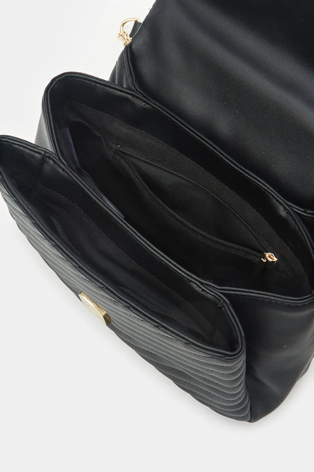 Women Black Quilted Cross Body Bag sold by Redtag product image thumbnail 4