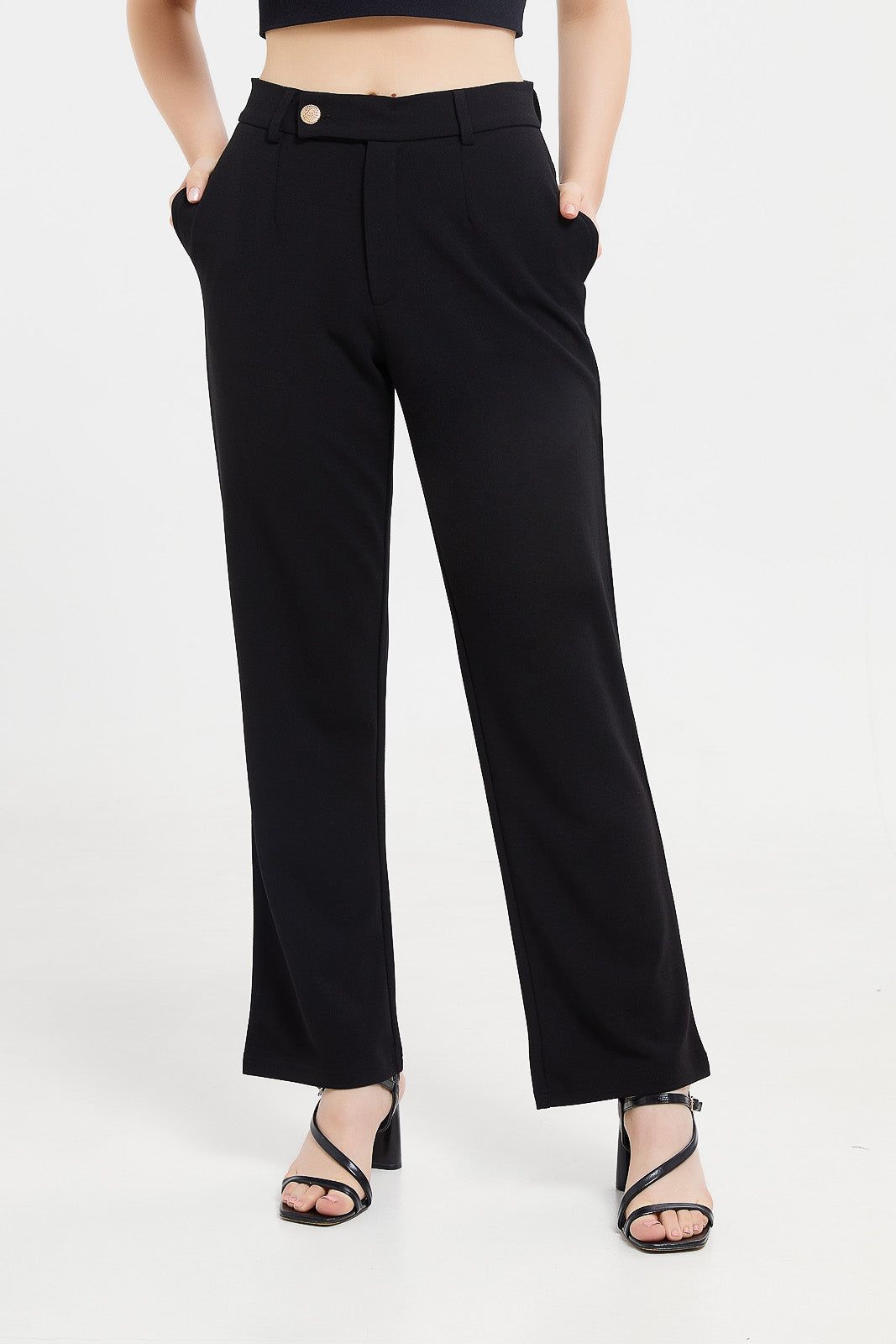 Women Black Straight Leg Trouser sold by Redtag