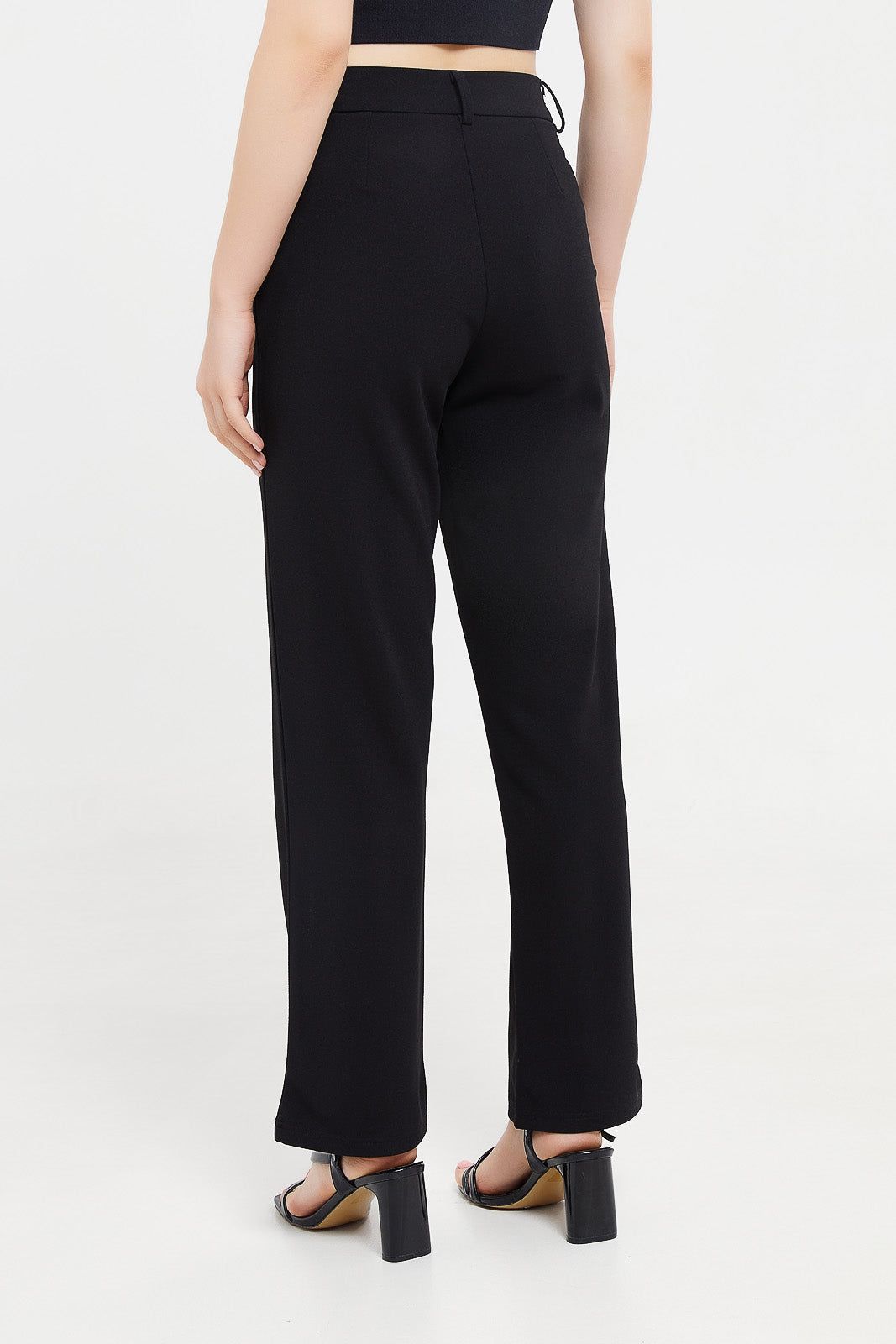 Women Black Straight Leg Trouser sold by Redtag product image thumbnail 3