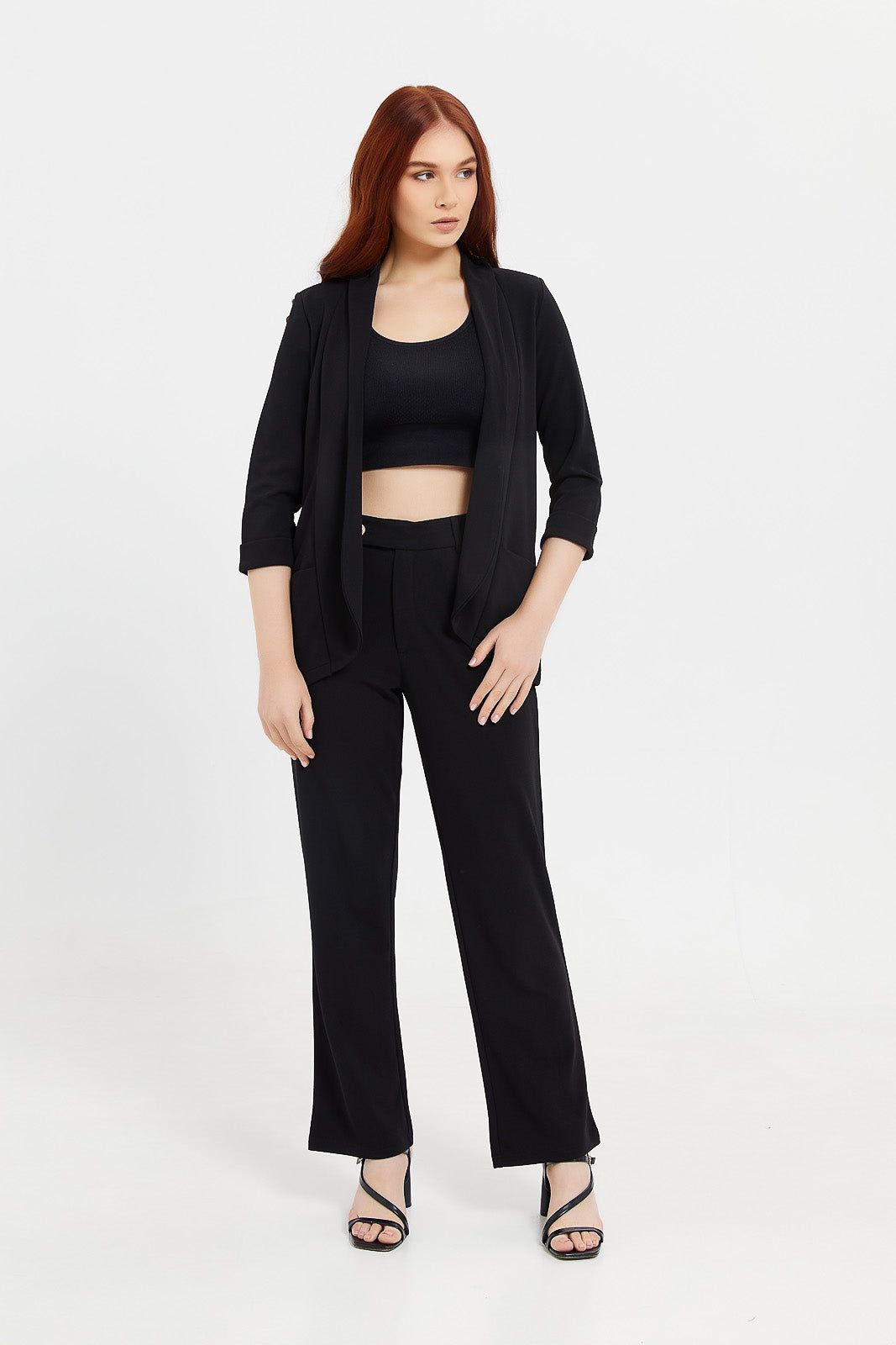 Women Black Straight Leg Trouser sold by Redtag product image thumbnail 2