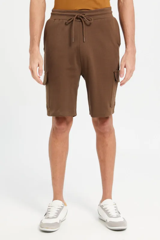 Men Brown Cargo Shorts sold by Redtag