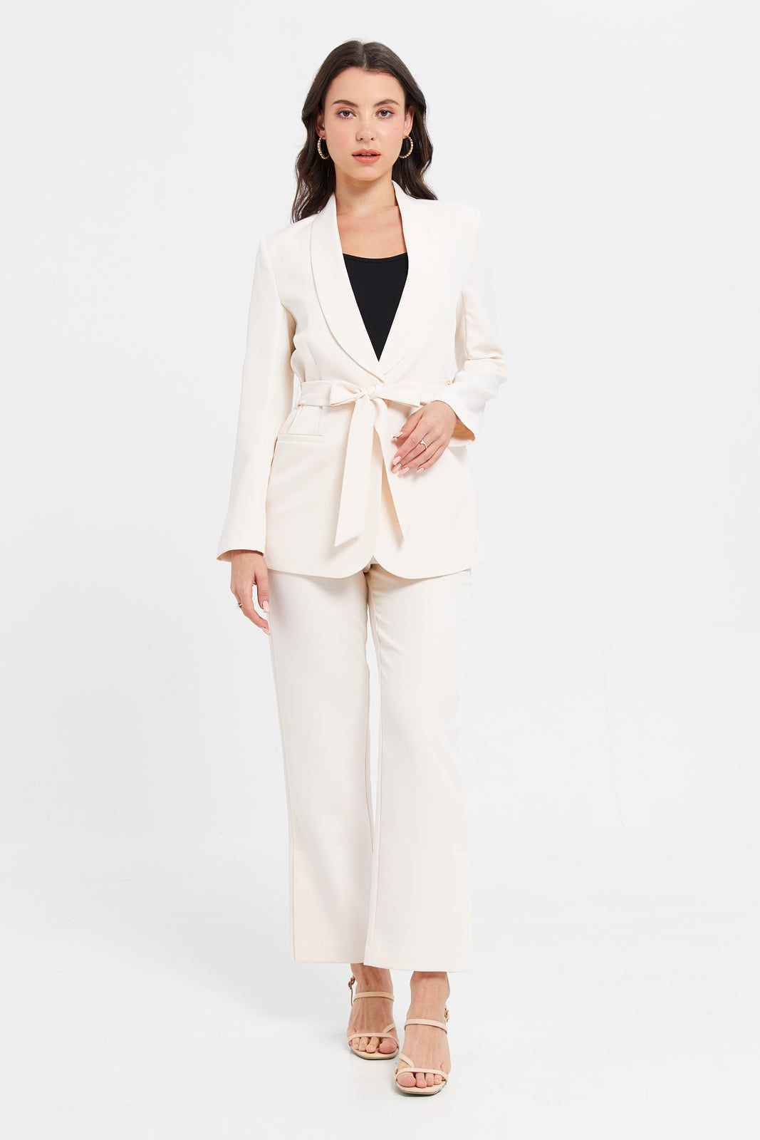 Women Ivory Plain Straight Leg Trouser sold by Redtag product image thumbnail 2