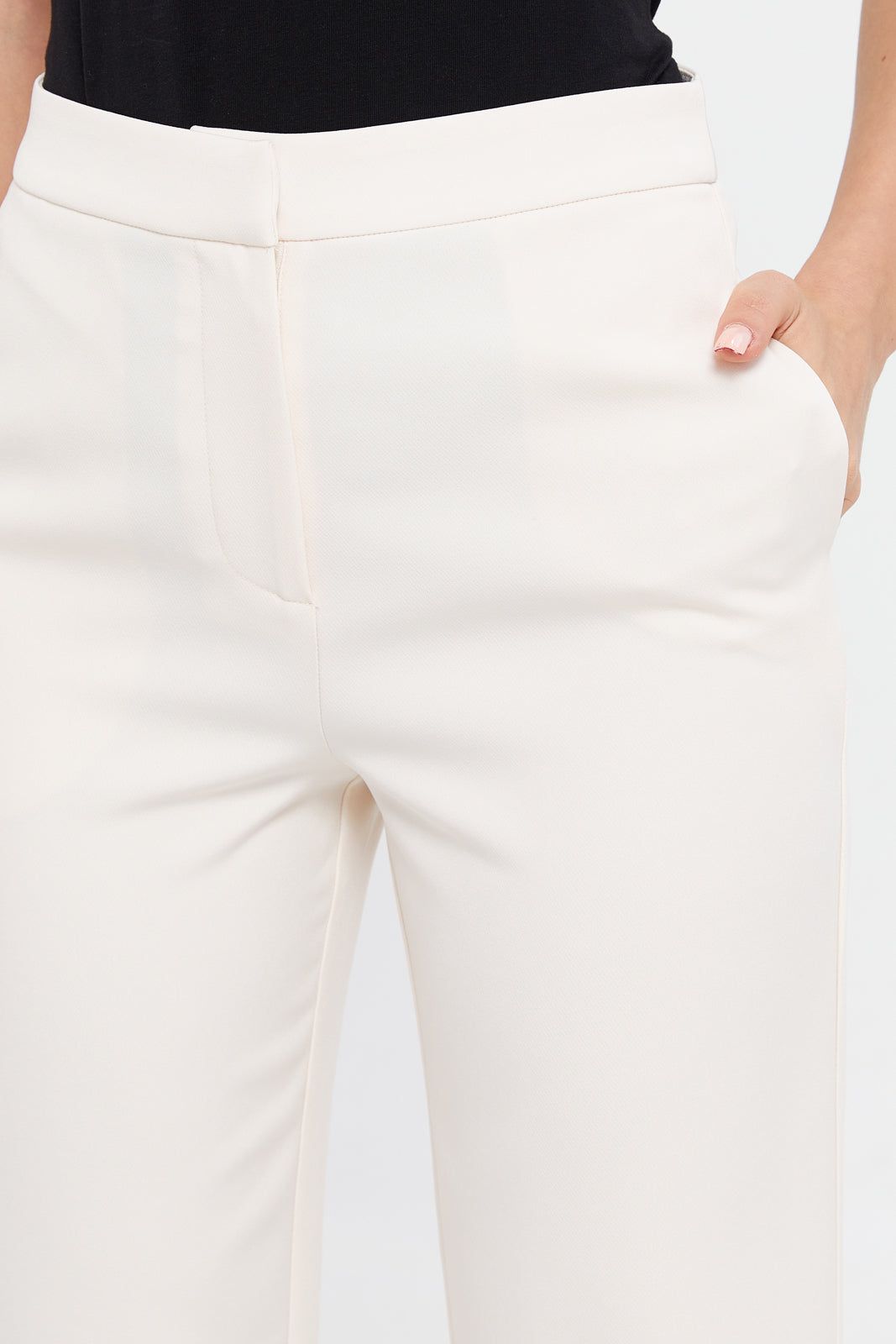 Women Ivory Plain Straight Leg Trouser sold by Redtag product image thumbnail 4