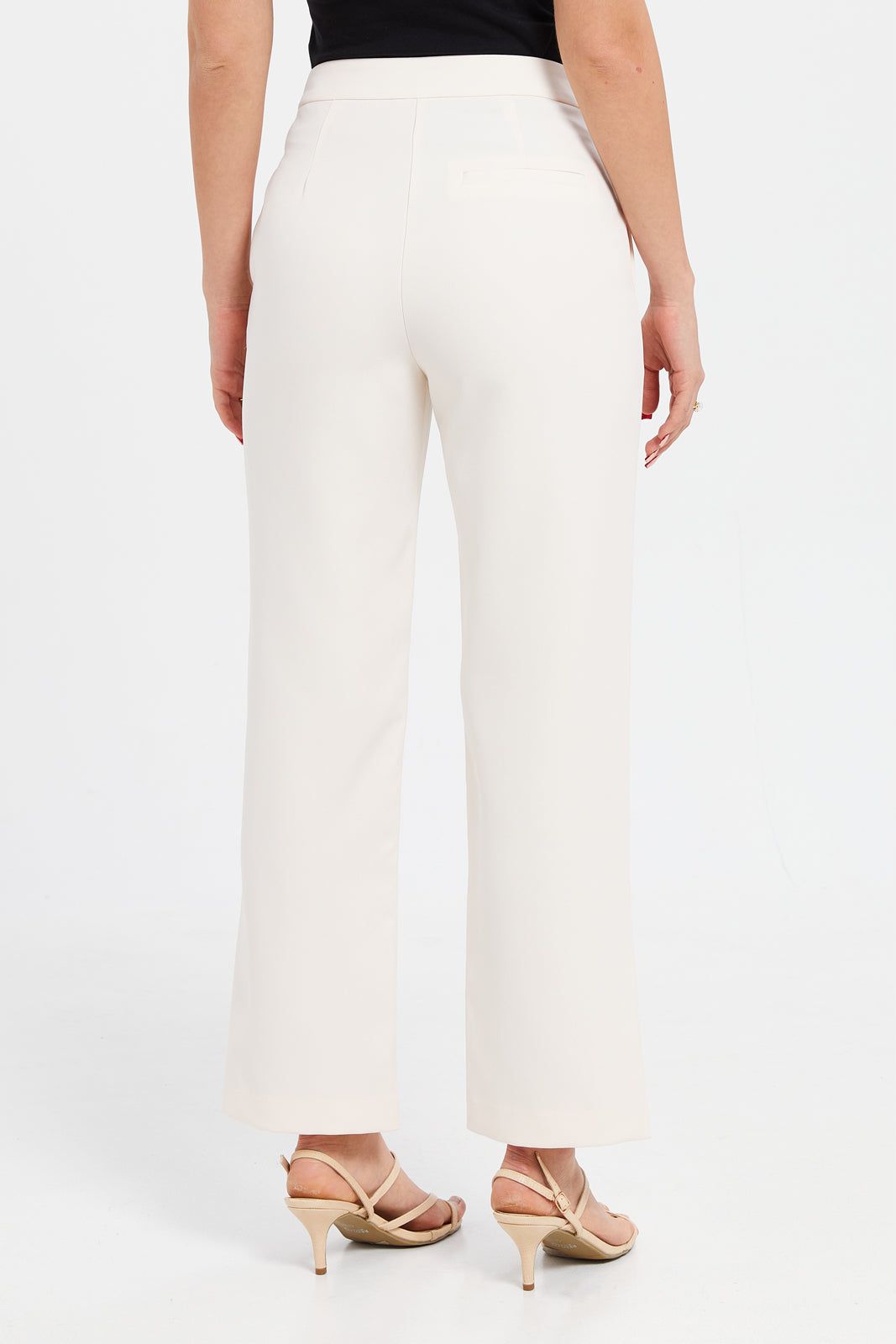 Women Ivory Plain Straight Leg Trouser sold by Redtag product image thumbnail 3