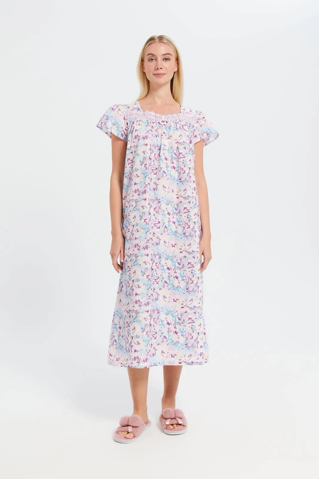 Women Lilac Printed Nightgown sold by Redtag product image thumbnail 4