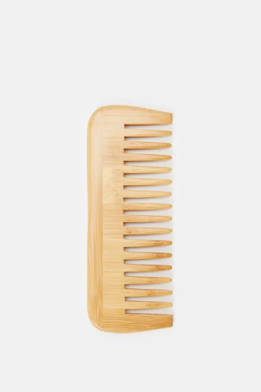 Women Beige Plain Wooden Hair Brush sold by Redtag