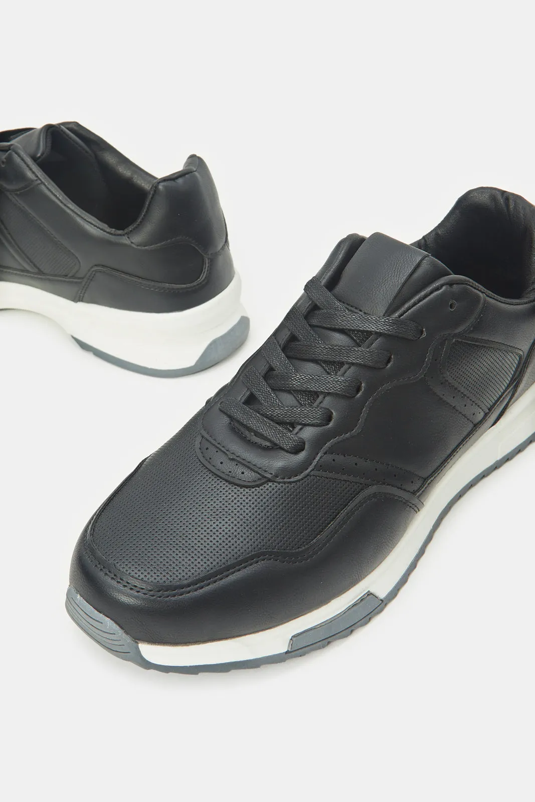 Men Black Material Block Sneakers sold by Redtag product image thumbnail 3