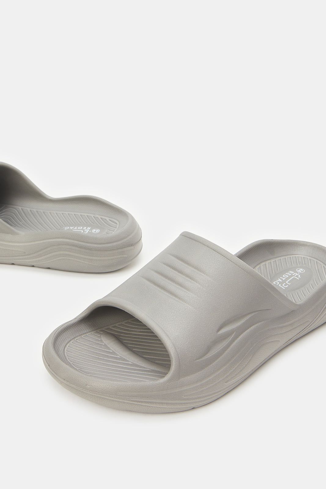 Men Grey Moulded Comfort Slides sold by Redtag product image thumbnail 3