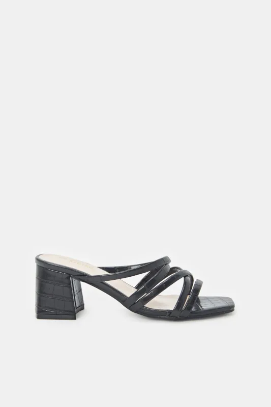 Women Black Strappy Sandals sold by Redtag