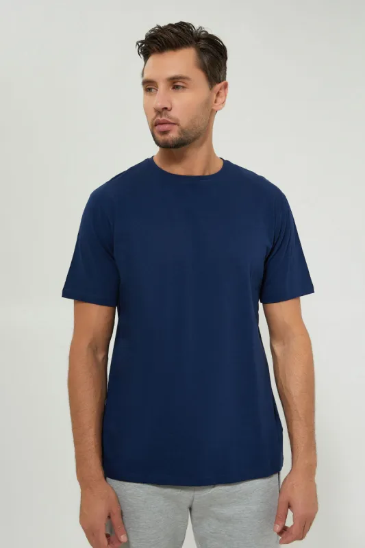 Navy Crew Neck Regular Fit T-Shirt sold by Redtag