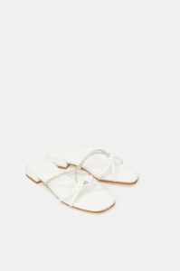 Women White Embellished Strappy Mule sold by Redtag