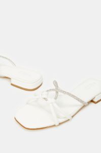 Women White Embellished Strappy Mule sold by Redtag