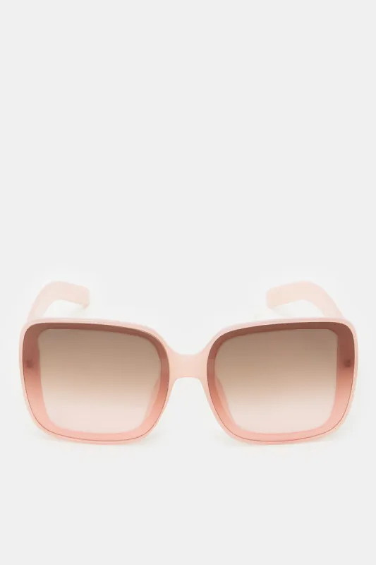Women Pink Plain Wayfarer Oversized Sunglasses sold by Redtag