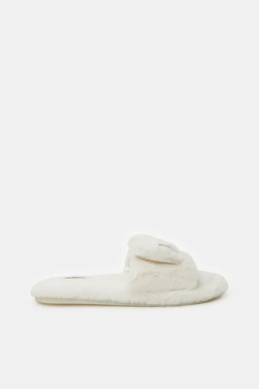 Women Ivory Bunny Ears Slipper sold by Redtag