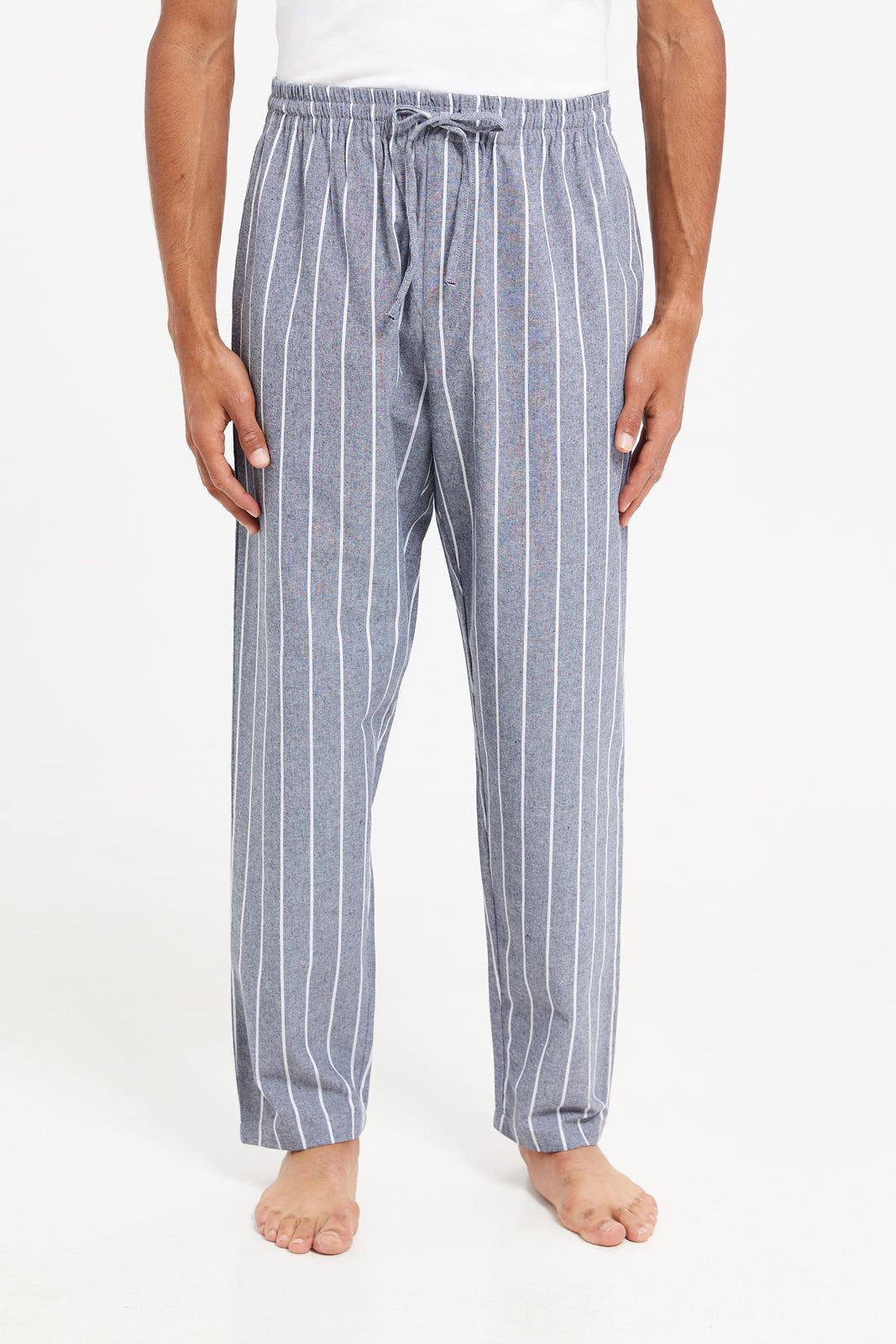 Men Blue Striped Pyjama Bottom sold by Redtag