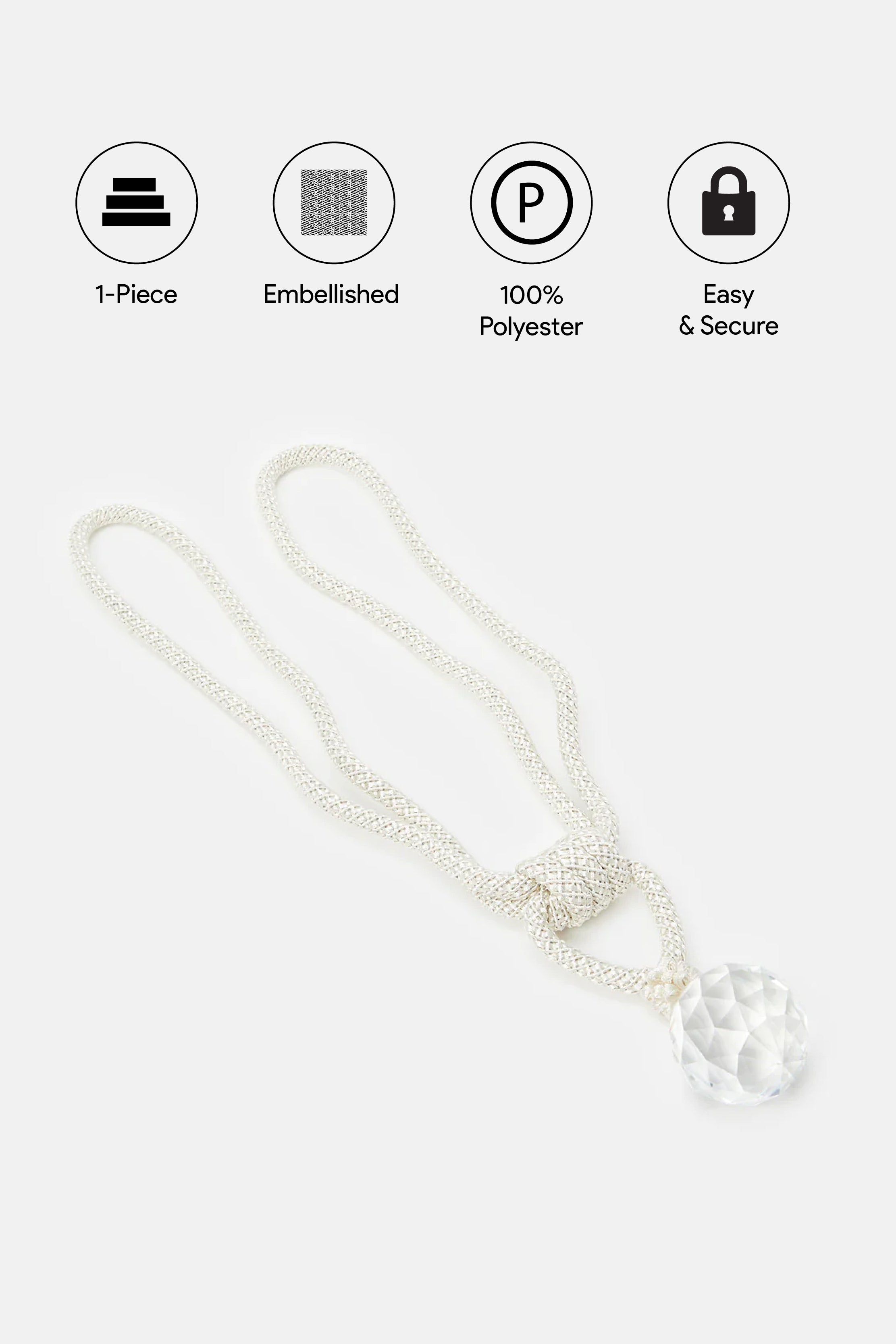 Ivory Tie Back With Crystal sold by Redtag